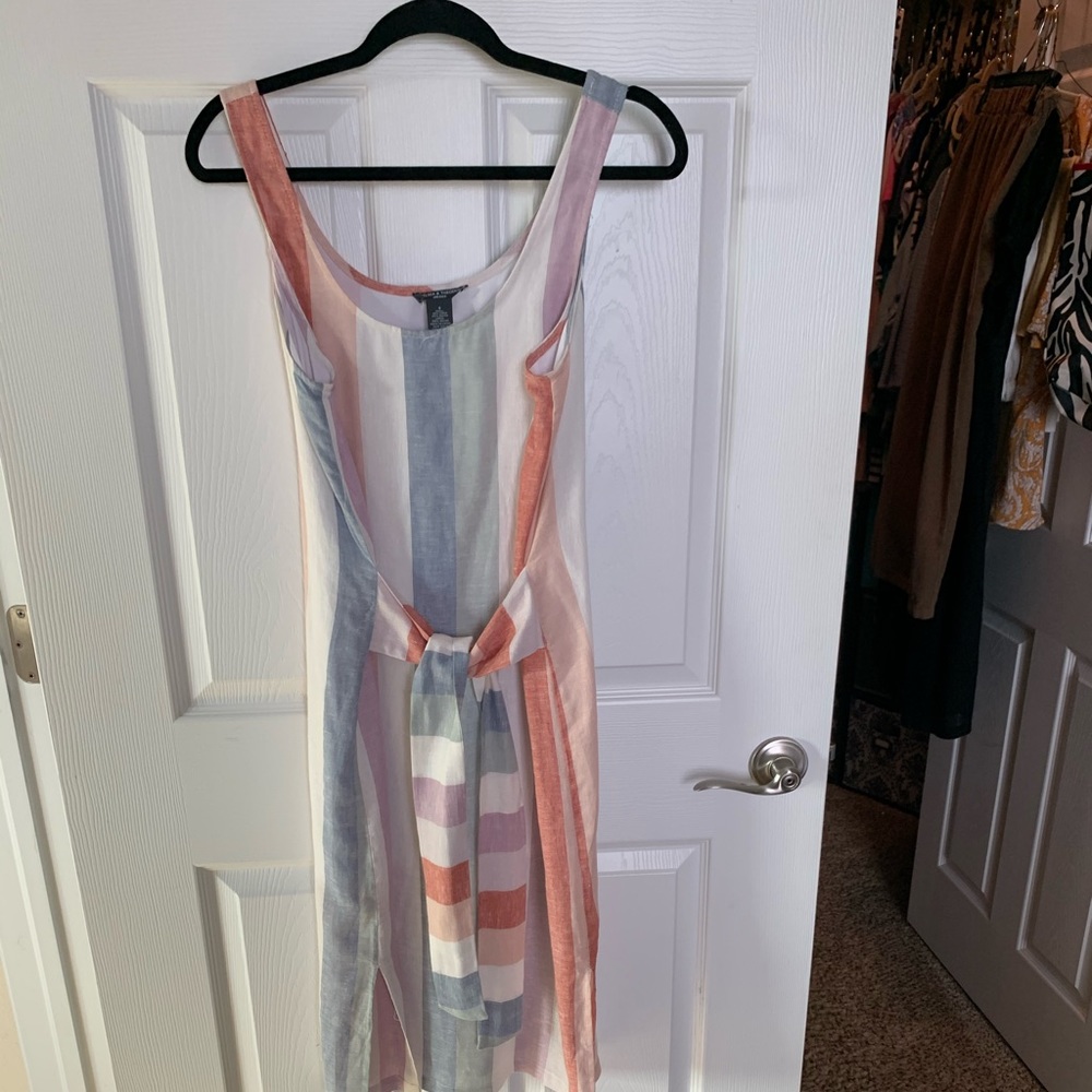 Chelsea and Theodore striped linen dress. NWOT
